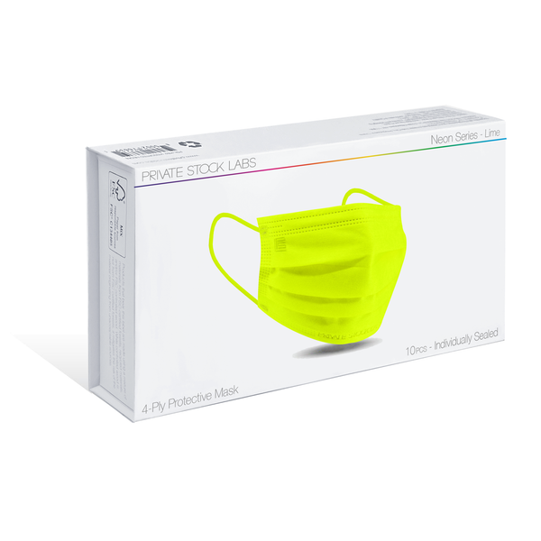 4-Ply Protective Mask - Neon Series - Lime (Pack of 10)