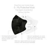 Petite KN95 Protective Mask - Camo Series - Black (Pack of 5)