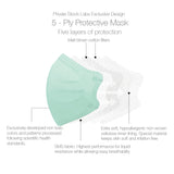 Petite KN95 Protective Mask - Pastel Series - Mint Green (Pack of 5)