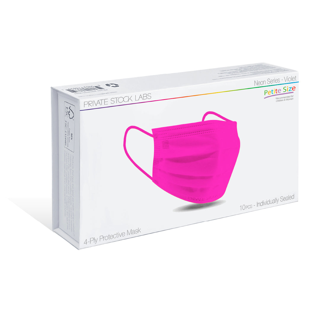 Petite 4-Ply Protective Mask - Neon Series - Violet (Pack of 10