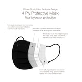 4-Ply Protective Mask - Monochrome Series - Black (Pack of 50)