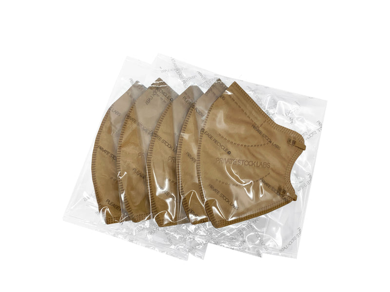 Petite KN95 Protective Mask - Neutral Series - Coffee (Pack of 5)