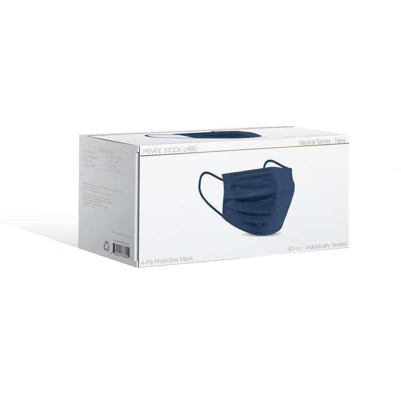 4-Ply Protective Mask - Neutral Series - Navy (Pack of 50)