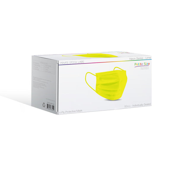 Petite 4-Ply Protective Mask - Neon Series - Lime (Pack of 50)