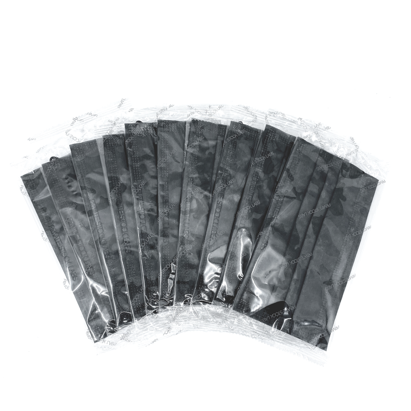 Petite 4-Ply Protective Mask - Camo Series - Black (Pack of 10)