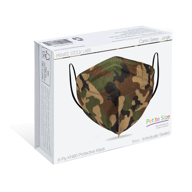 Petite KN95 Protective Mask - Camo Series - Jungle (Pack of 5)