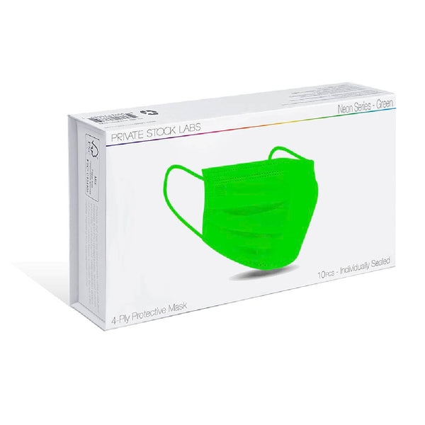 4-Ply Protective Mask - Neon Series - Green (Pack of 10)