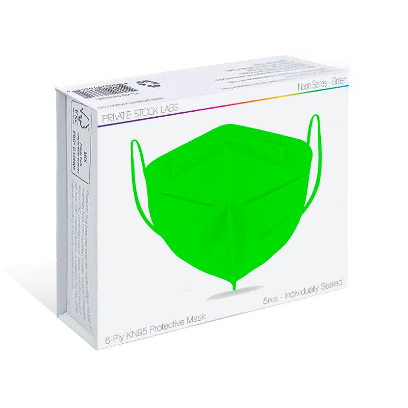 KN95 Protective Mask - Neon Series - Green (Pack of 5)