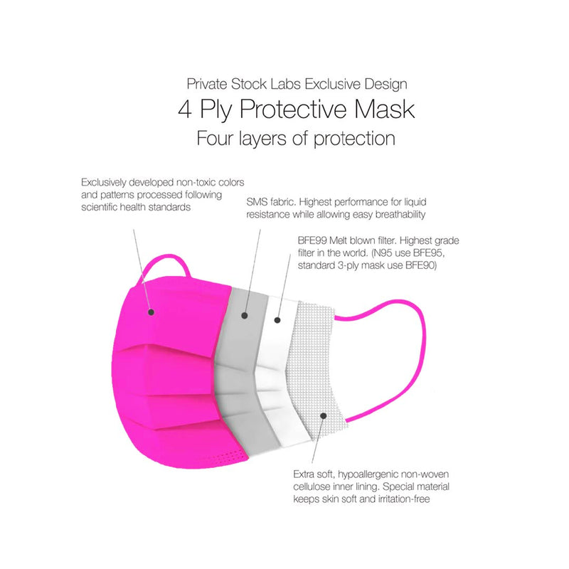 4-Ply Protective Mask - Neon Series - Violet (Pack of 10)