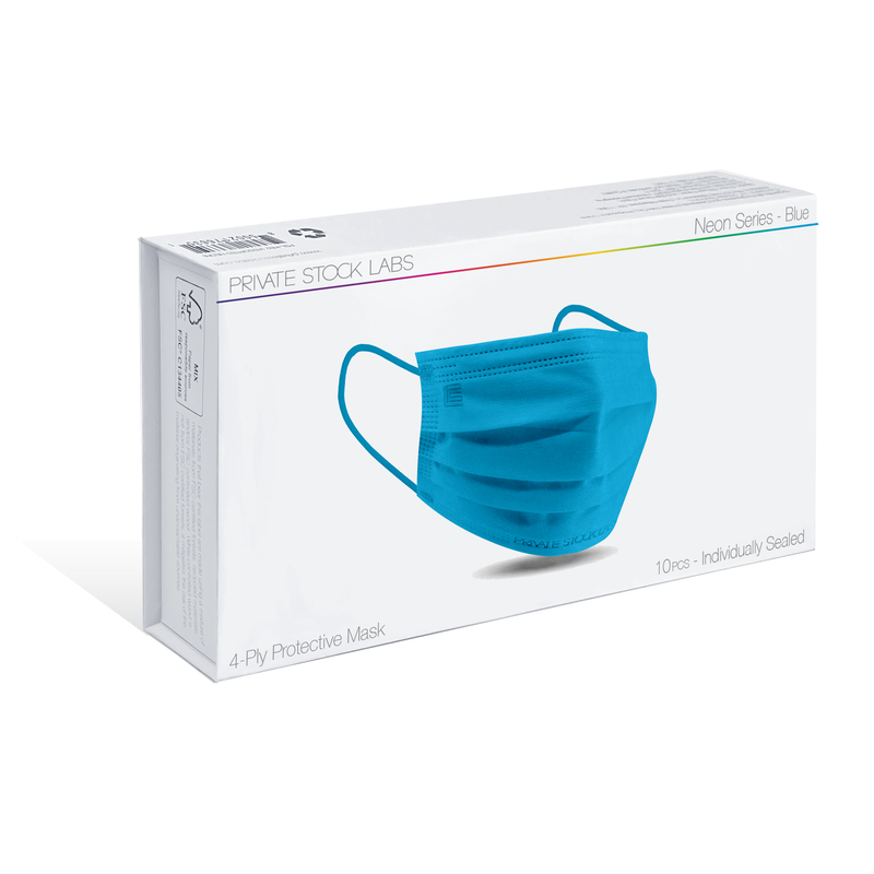 4-Ply Protective Mask - Neon Series - Blue (Pack of 10)