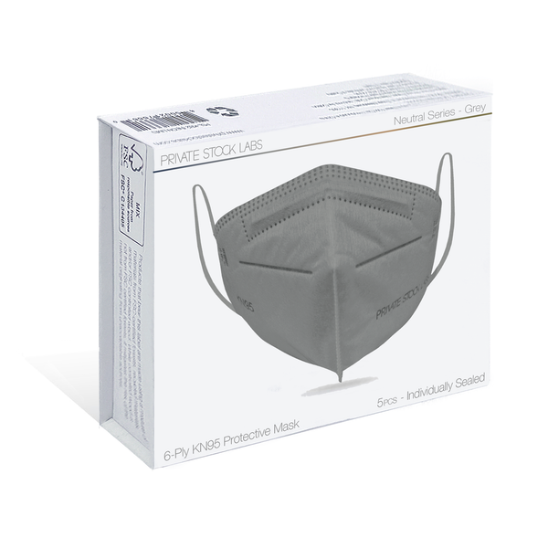 KN95 Protective Mask - Neutral Series - Grey (Pack of 5)