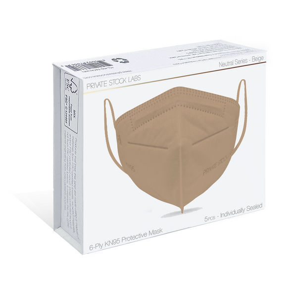 KN95 Protective Mask - Neutral Series - Beige (Pack of 5)