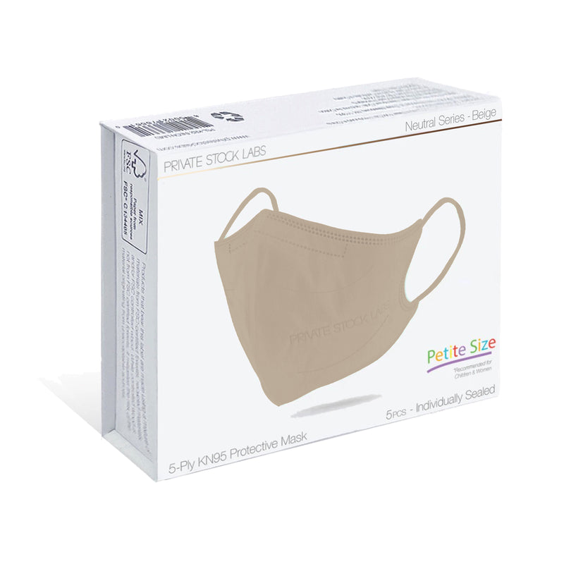 Petite KN95 Protective Mask - Neutral Series - Beige (Pack of 5)