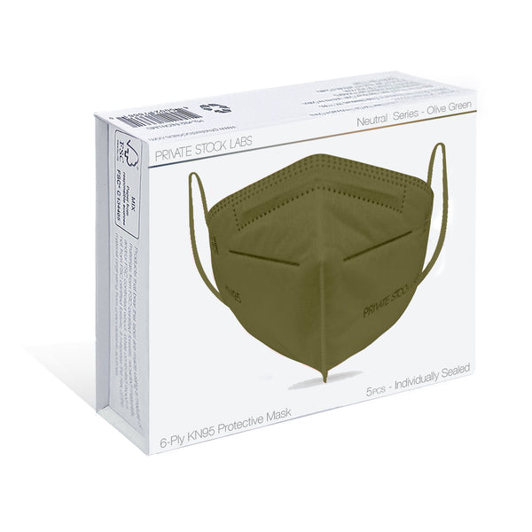 KN95 Protective Mask - Neutral Series - Olive Green (Pack of 5)