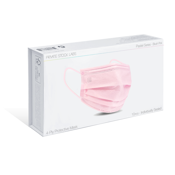 4-Ply Protective Mask - Pastel Series - Blush Pink (Pack of 10)