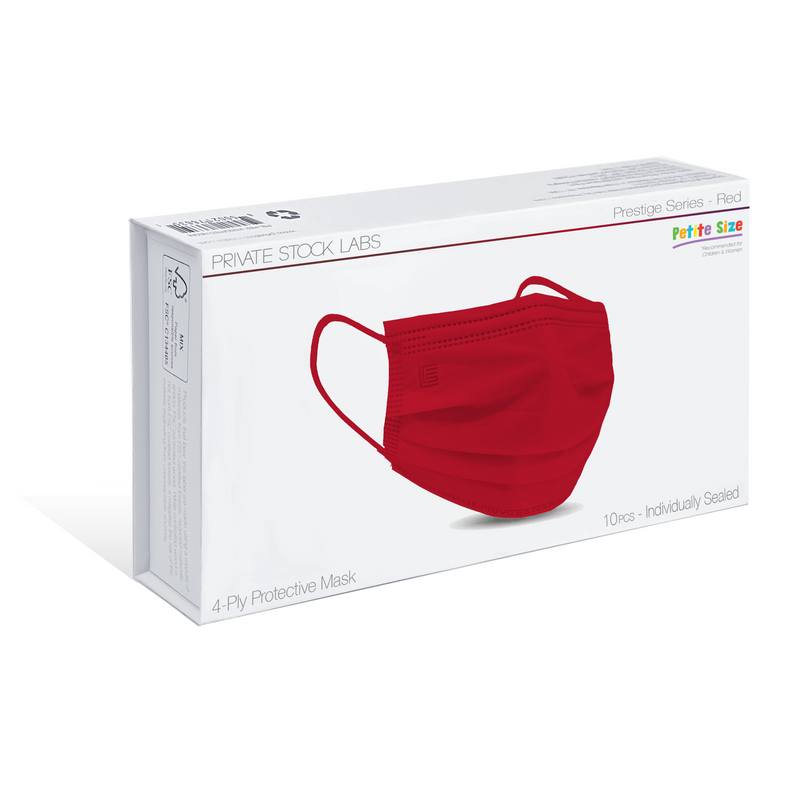 Petite 4-Ply Protective Mask - Prestige Series - Red (Pack of 10)