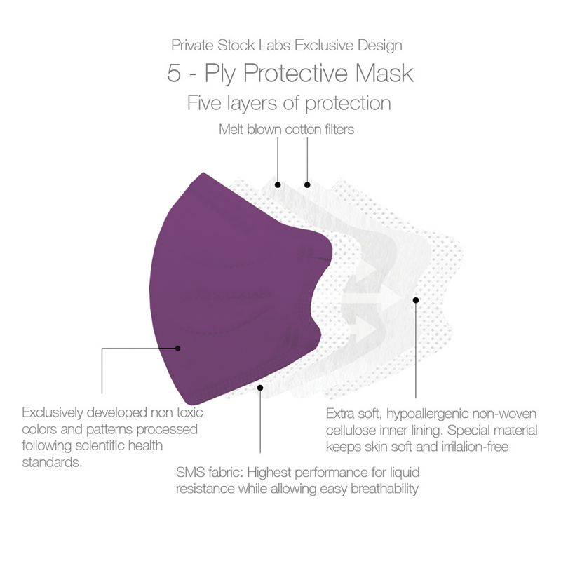 Petite KN95 Protective Mask - Prestige Series - Purple (Pack of 5)