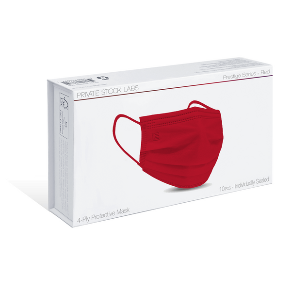 4-Ply Protective Mask - Prestige Series - Red (Pack of 10)