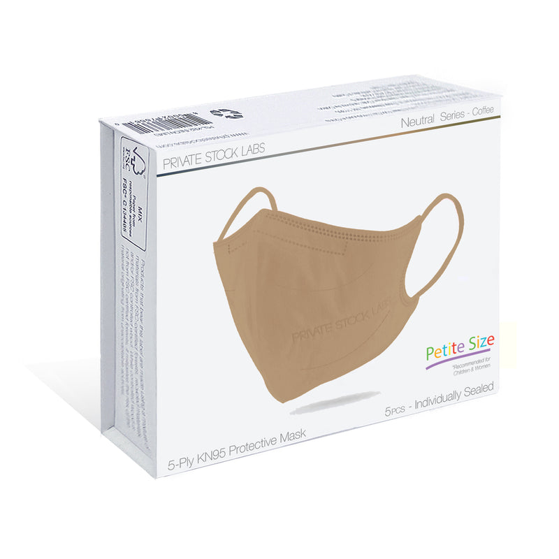 Petite KN95 Protective Mask - Neutral Series - Coffee (Pack of 5)